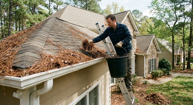Gutter Pine Needle Removal in Rochester, NY