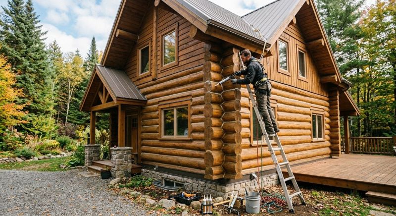 Log Home Weatherproofing in Gig Harbor, WA